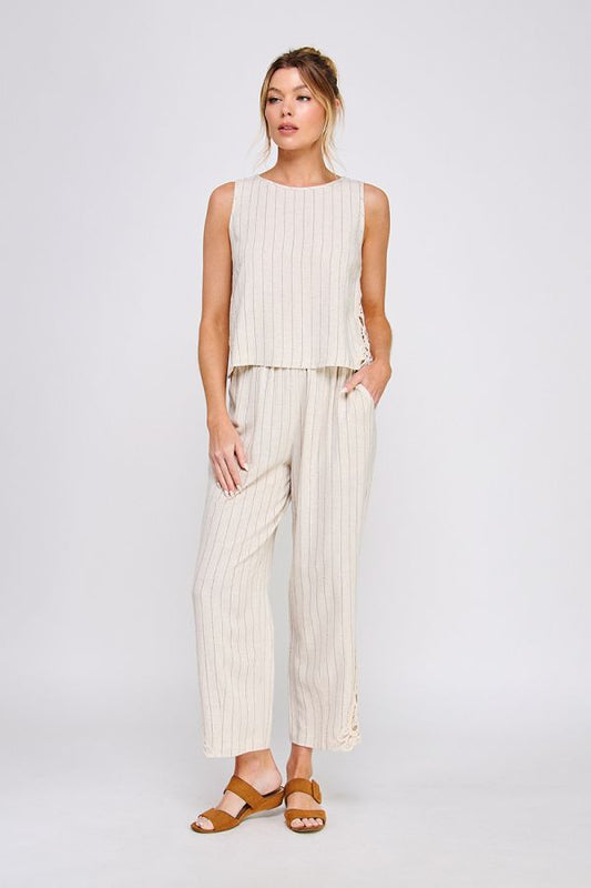 Striped Linen Blend Tank