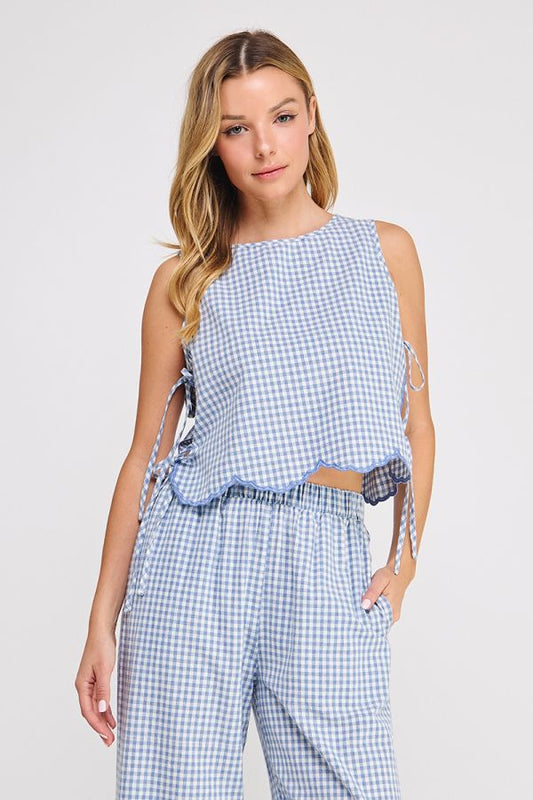 Woven Gingham Tank Top