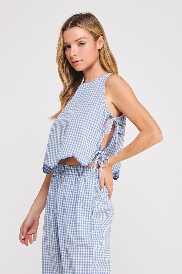 Woven Gingham Tank Top