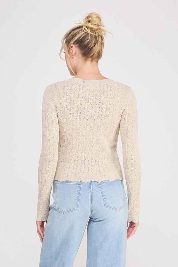Lightweight Pointelle Cardigan