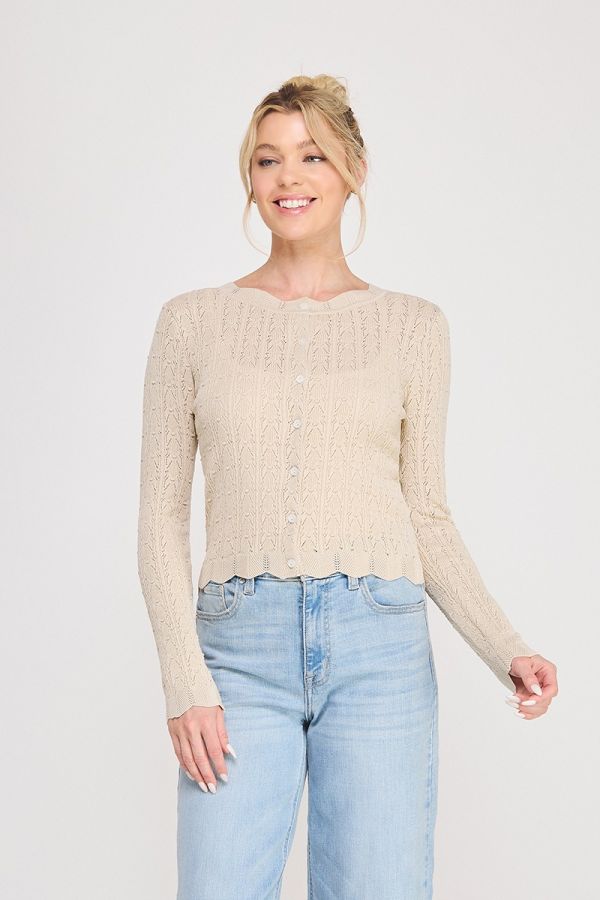 Lightweight Pointelle Cardigan