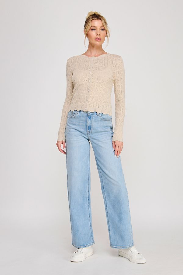 Lightweight Pointelle Cardigan