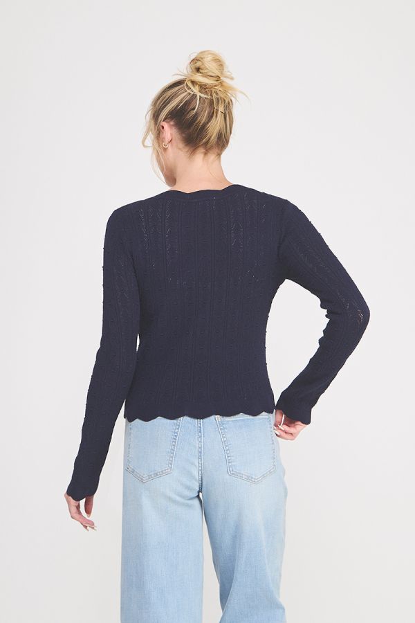 Lightweight Pointelle Cardigan