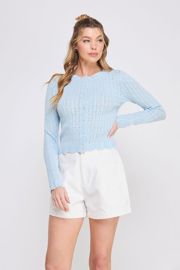 Lightweight Pointelle Cardigan