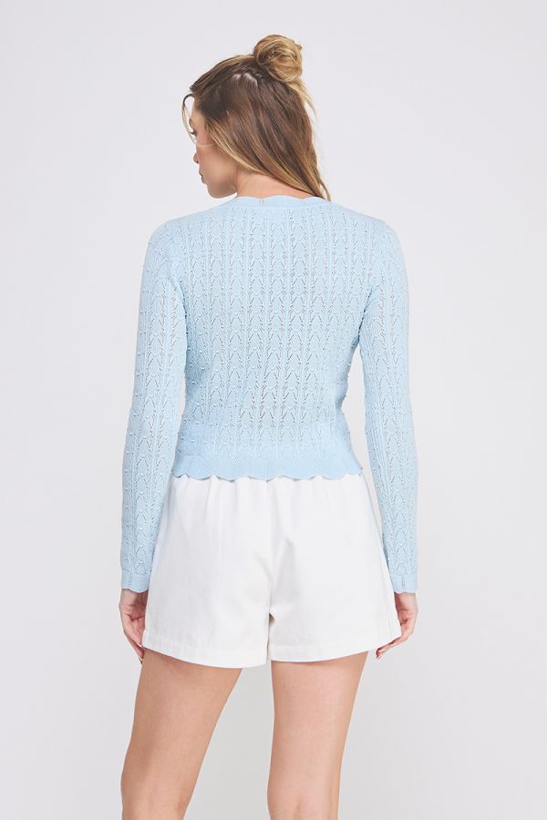 Lightweight Pointelle Cardigan