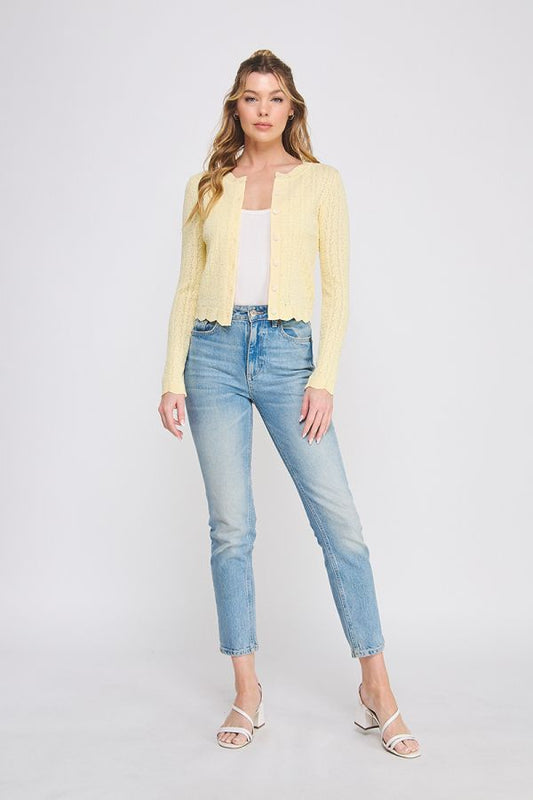 Lightweight Pointelle Cardigan