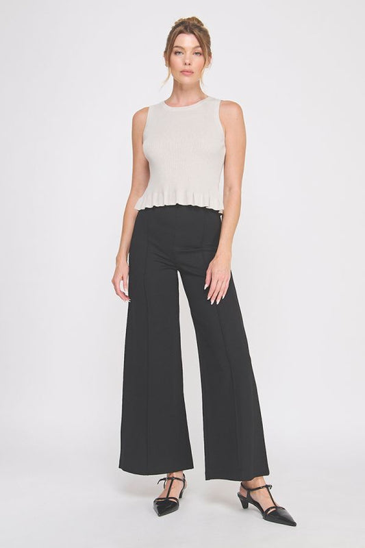 Soft Rib-Knit Sweater Peplum Tank