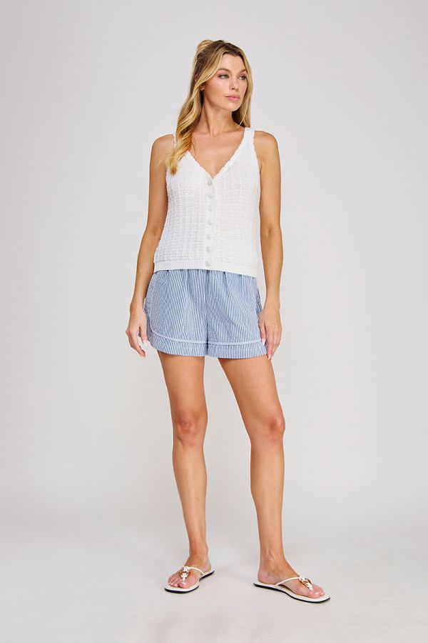 Textured Button-Up Tank