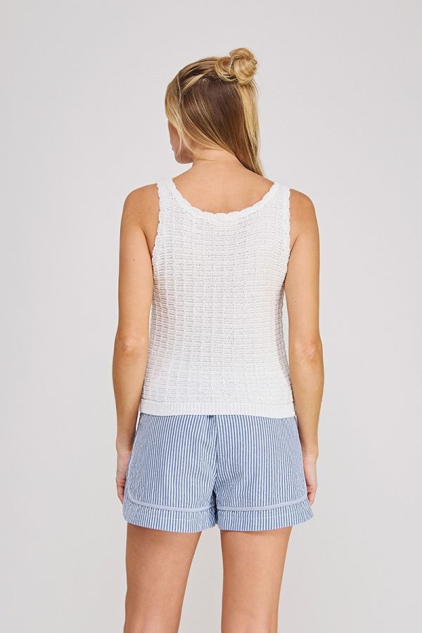 Textured Button-Up Tank