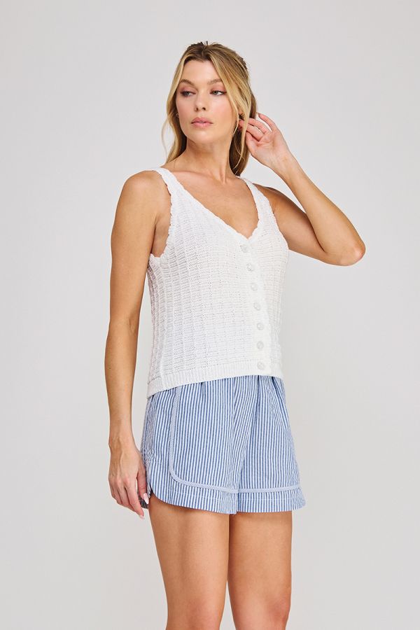 Textured Button-Up Tank