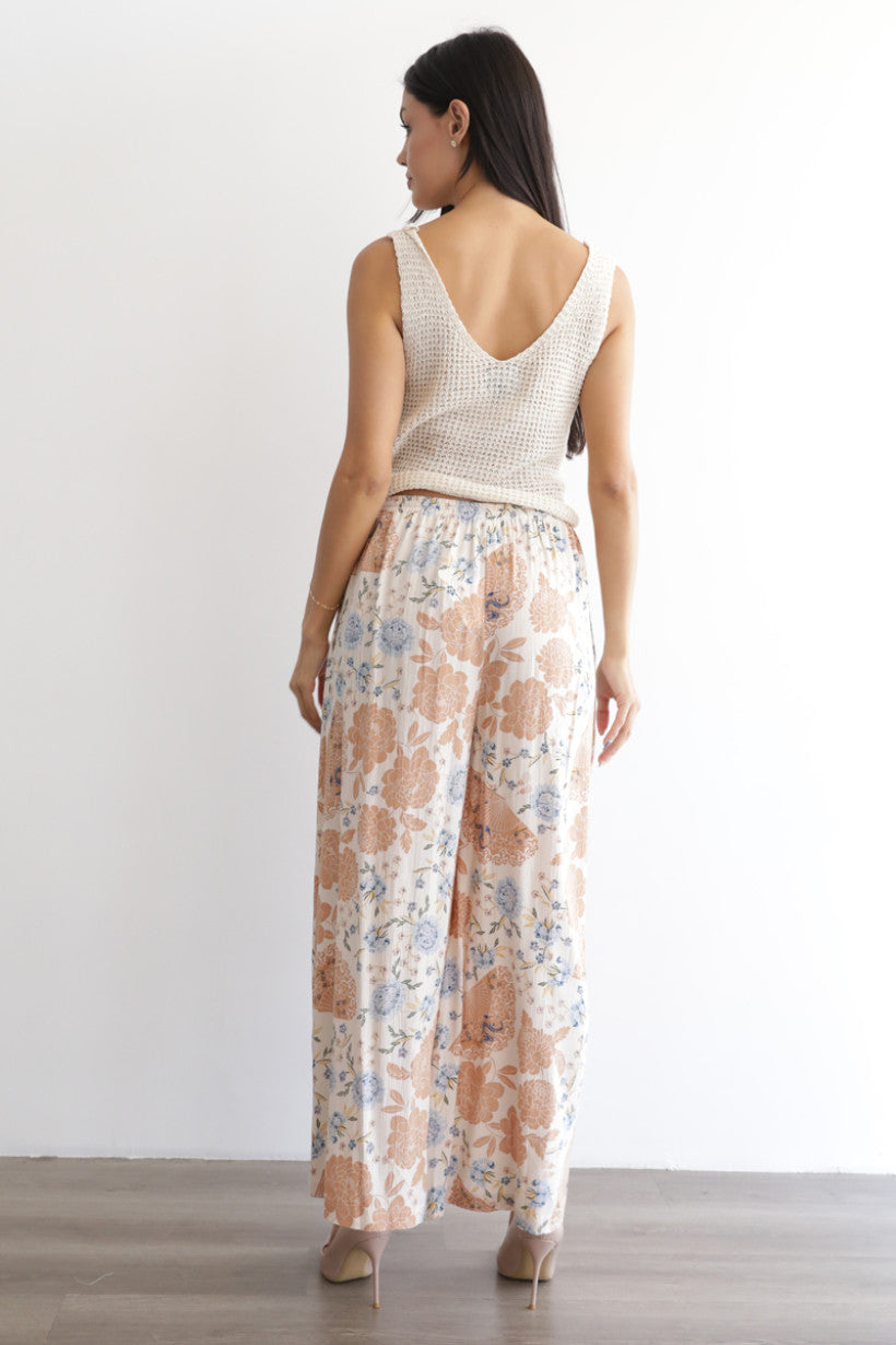 Drawstring Waistband Wide Leg Pants