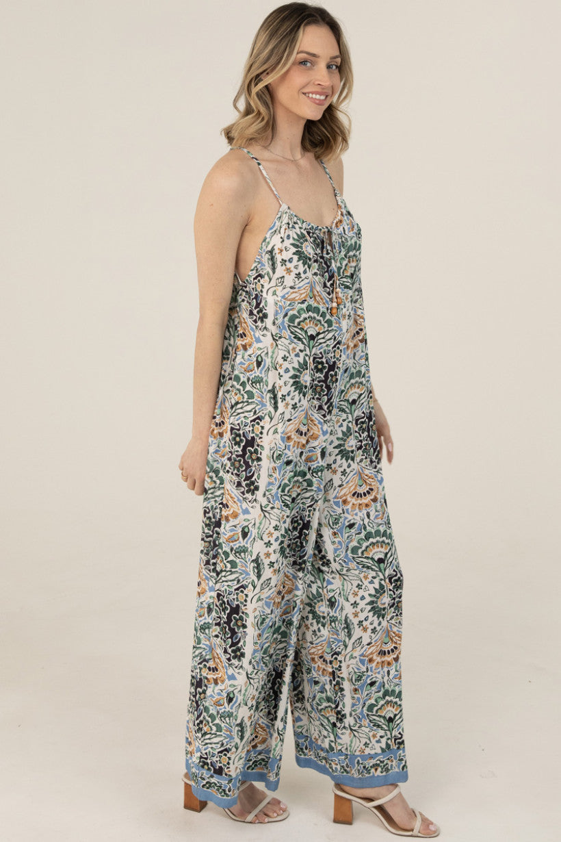 Coastal Bloom Wide-Leg Jumpsuit