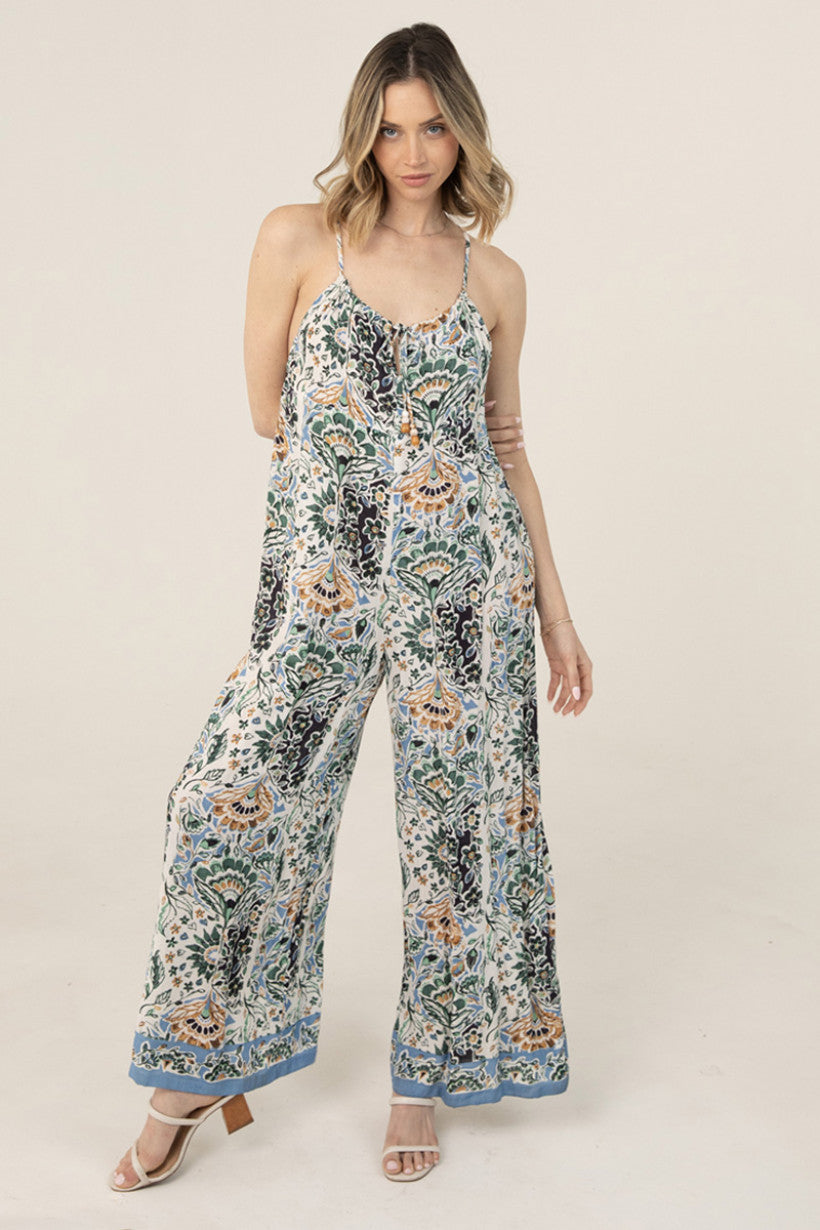 Coastal Bloom Wide-Leg Jumpsuit