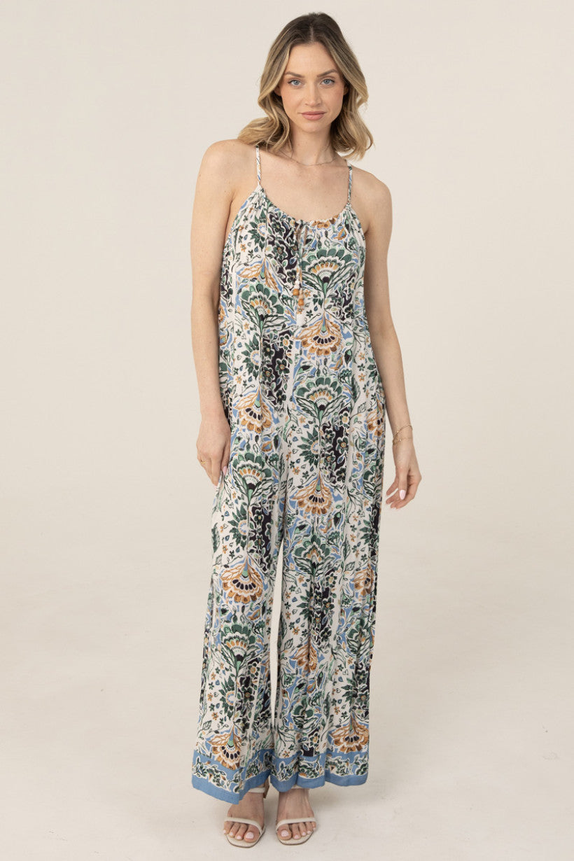 Coastal Bloom Wide-Leg Jumpsuit