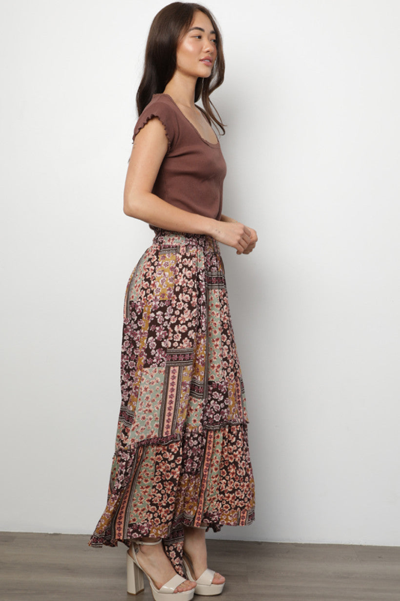 Swiss Dot Skirt w/ Tier and Slits