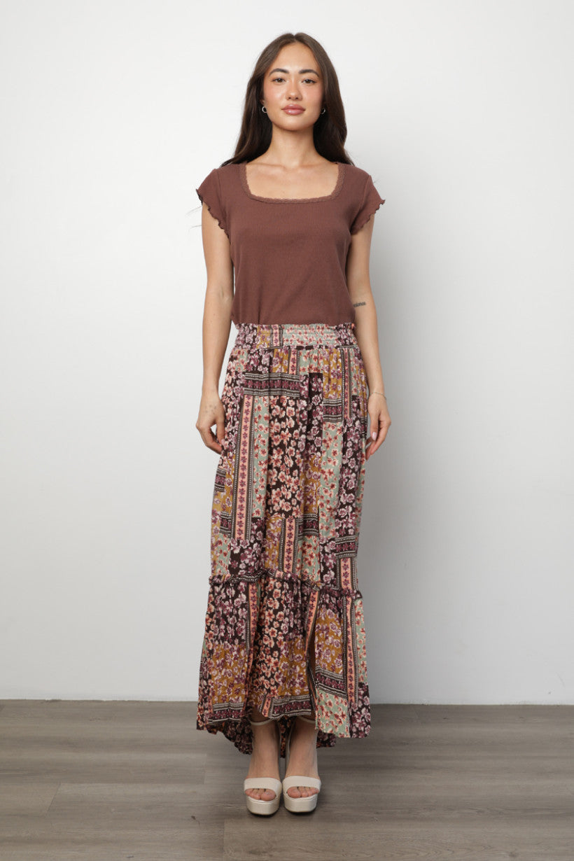 Swiss Dot Skirt w/ Tier and Slits