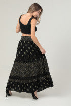 Tiered Maxi Skirt w/ Smocked Waistband
