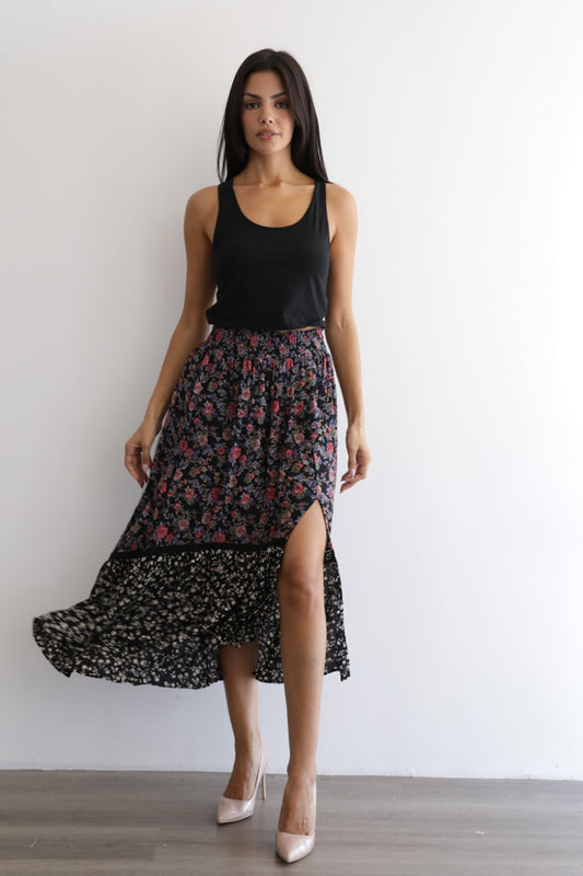 Maxi Skirt W/ Crochet At Tier
