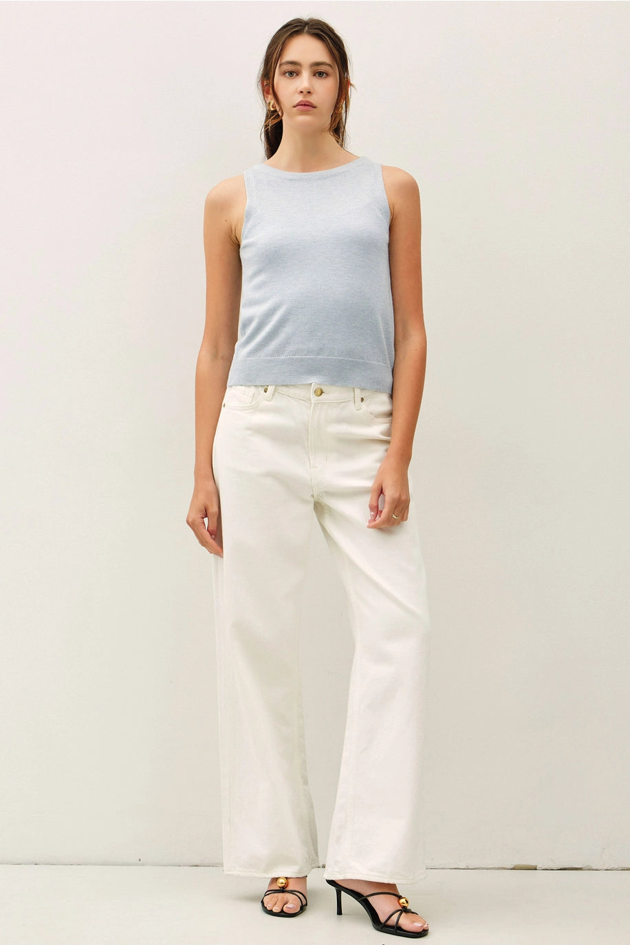 Wool Blend Ultra Soft Boatneck Sweater Tank