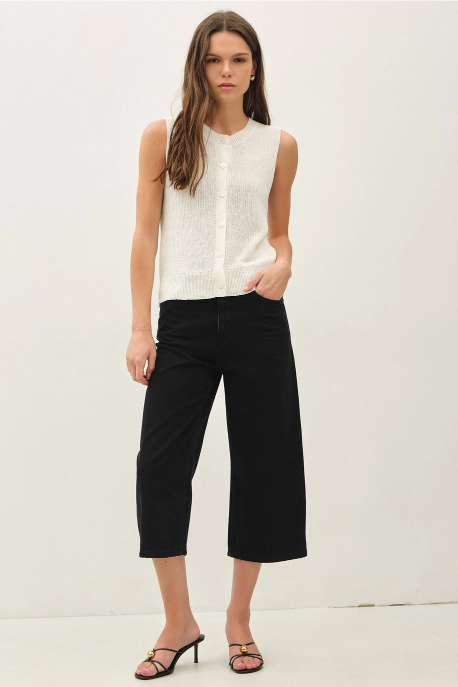 Light Weight Button Up Sweater Vest