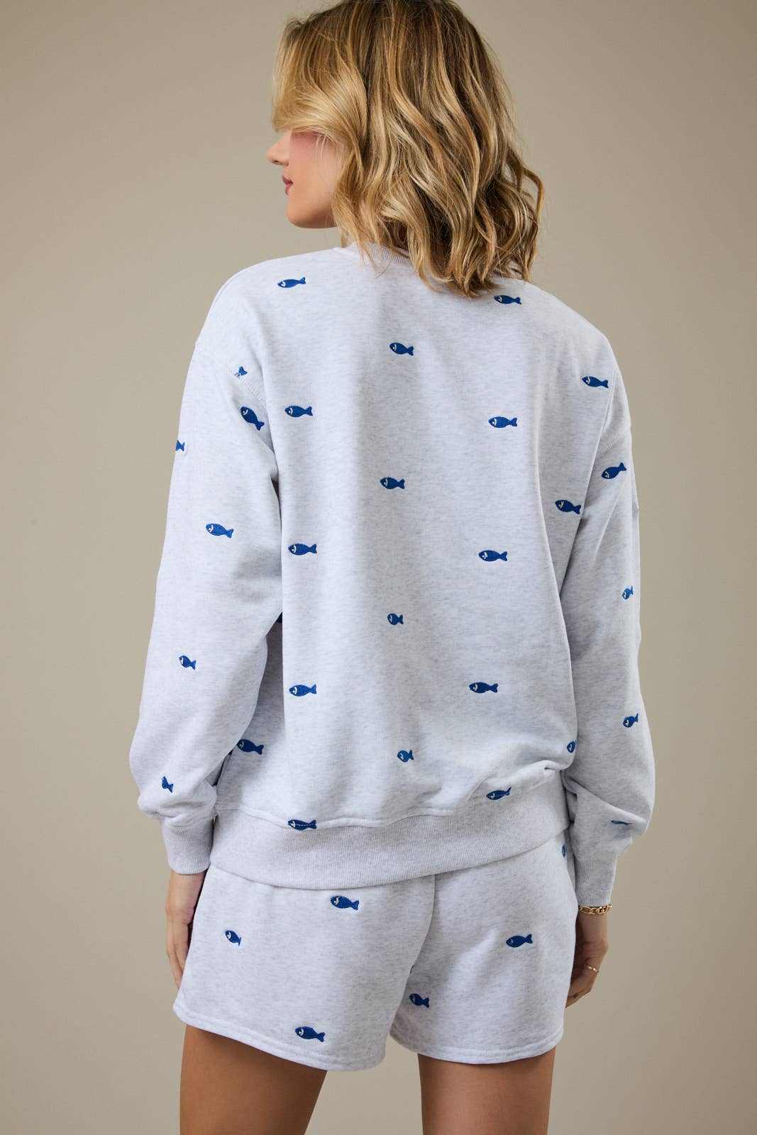 Emroidered Fish Crewneck Sweatshirt