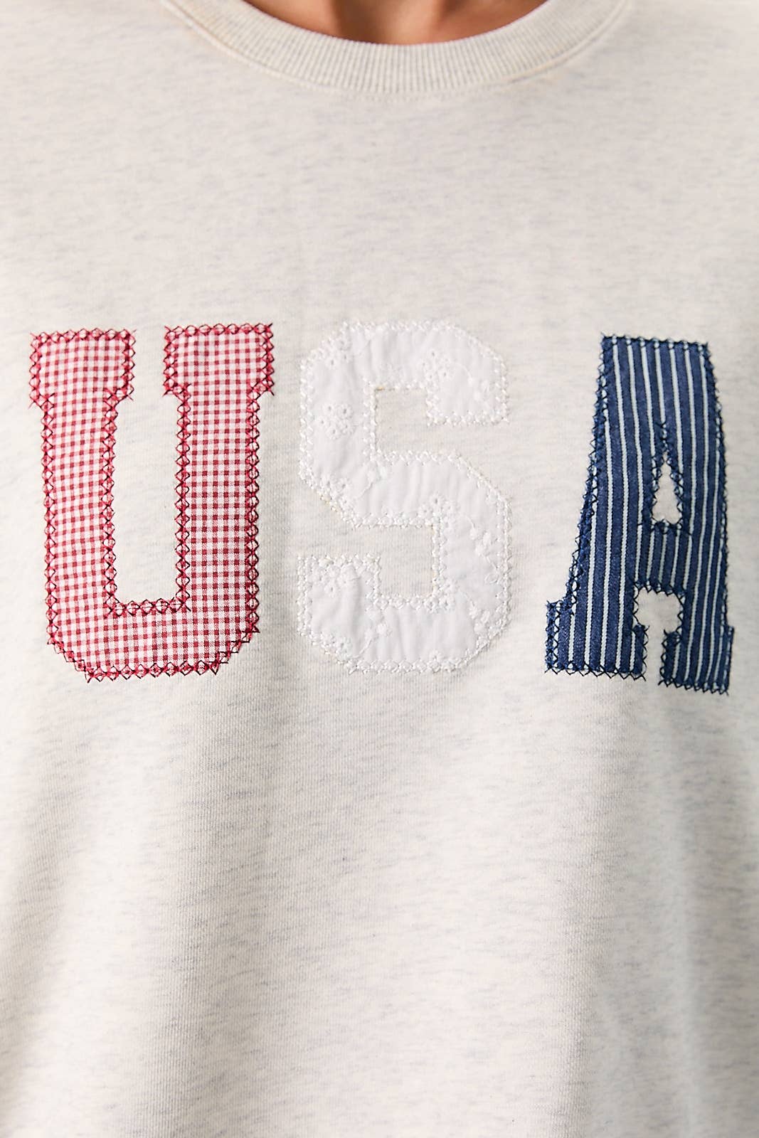Crew Neck Long Sleeve 'USA' Novelty Sweatshirt
