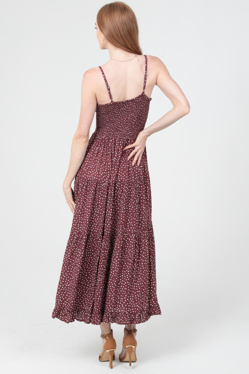 Spaghetti Strap Maxi Dress w/ Tie Front