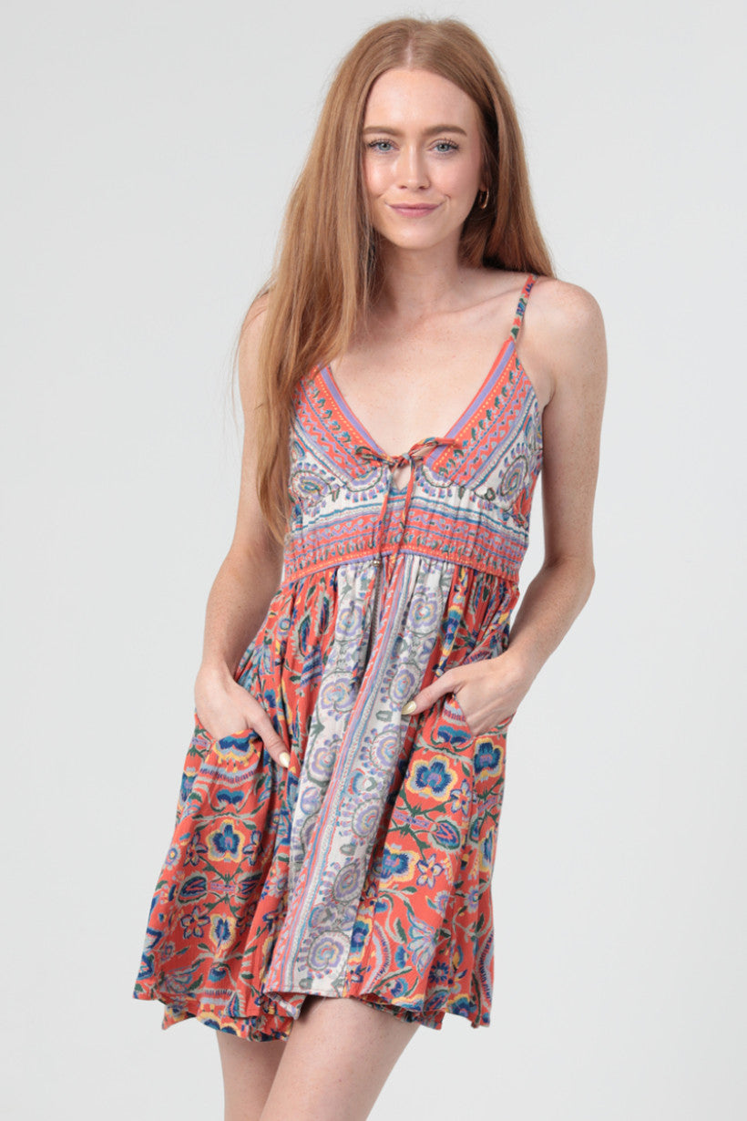 Spaghetti Strap Dress w/ Tie