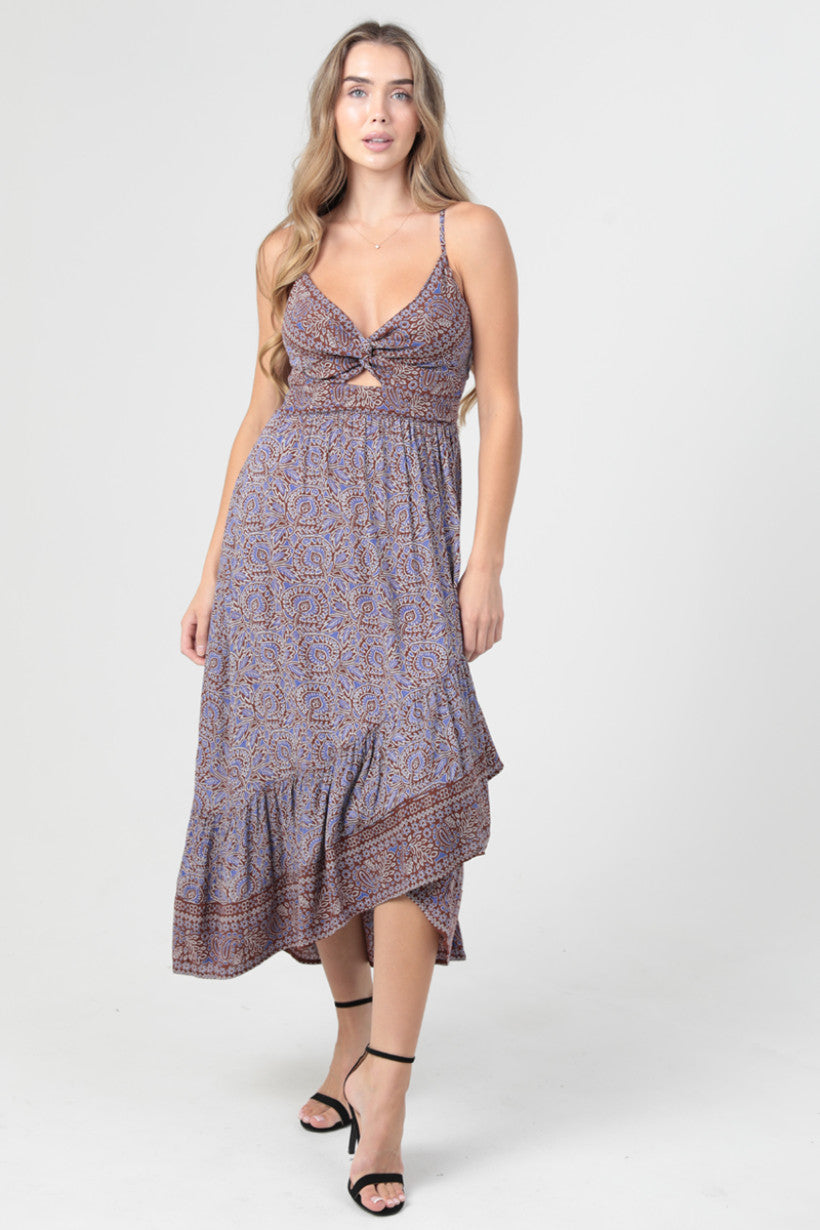 Paisley Sunset Handkerchief Midi Dress