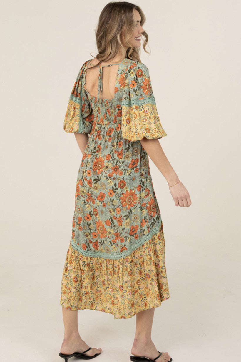 Long Sleeve V-Neck Maxi Dress
