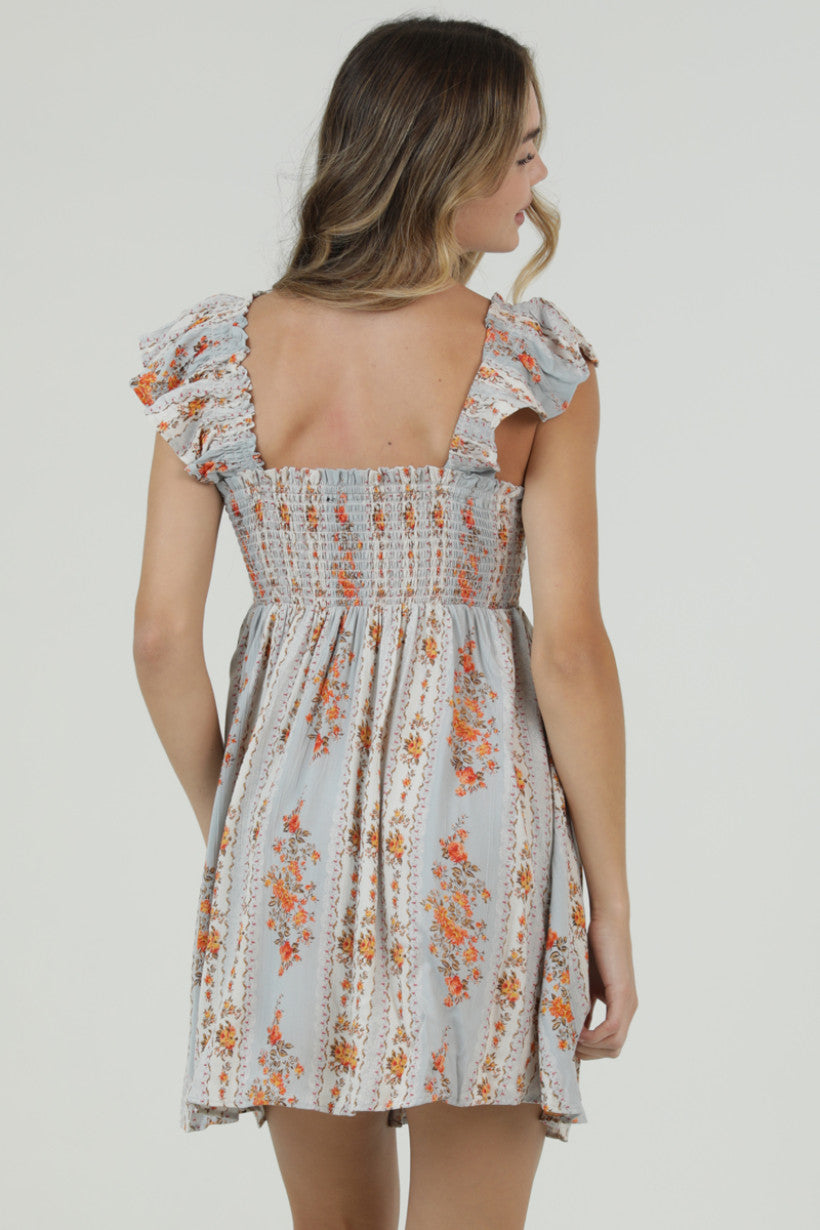 Golden Hour Floral Smocked Dress