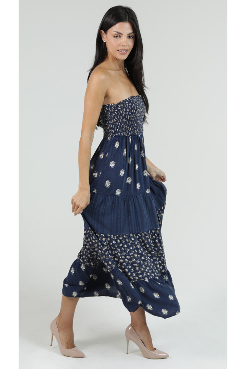 Strapless Maxi Dress w/ Tiers