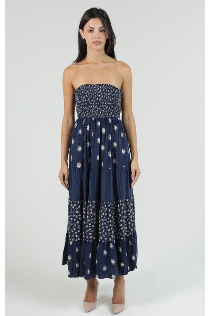 Strapless Maxi Dress w/ Tiers