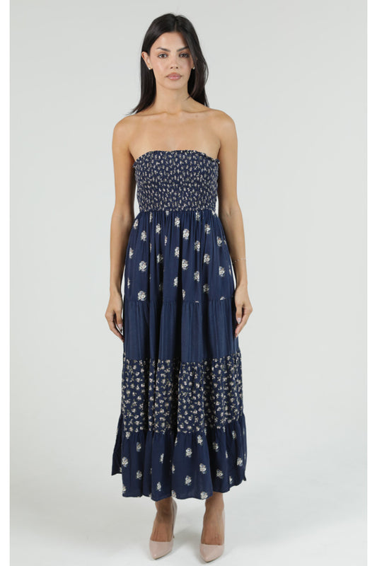 Strapless Maxi Dress w/ Tiers