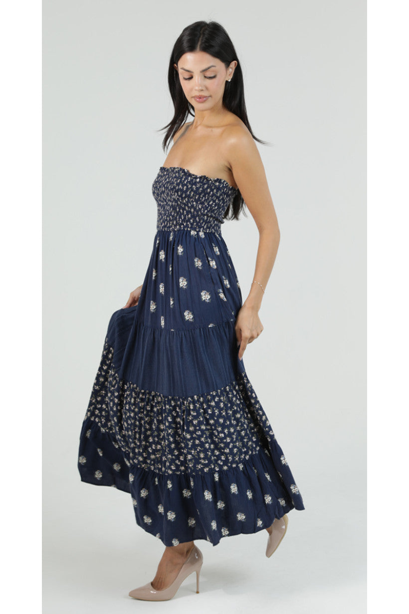 Strapless Maxi Dress w/ Tiers