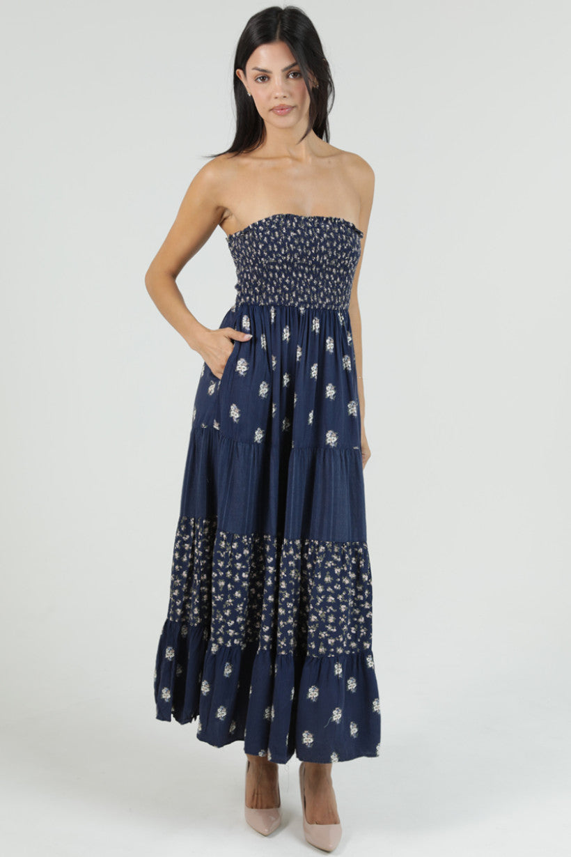 Strapless Maxi Dress w/ Tiers