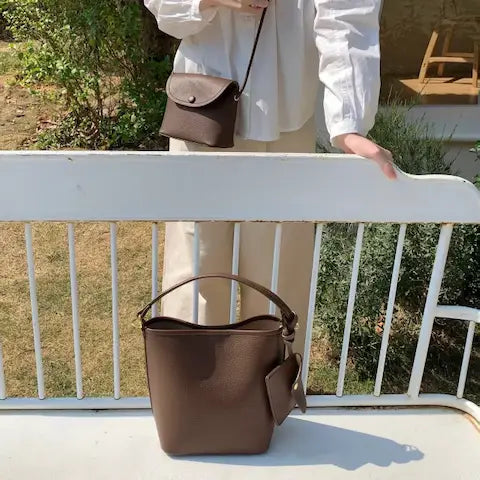 2-in-1 Microfiber Leather Hobo Bag W/Card Holder