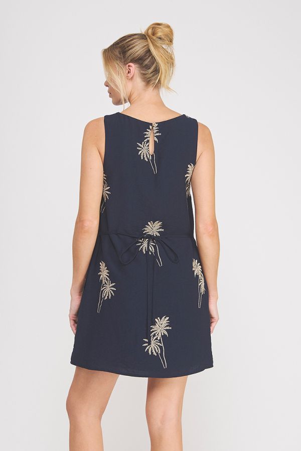 Palm Tree Embroidered Dress