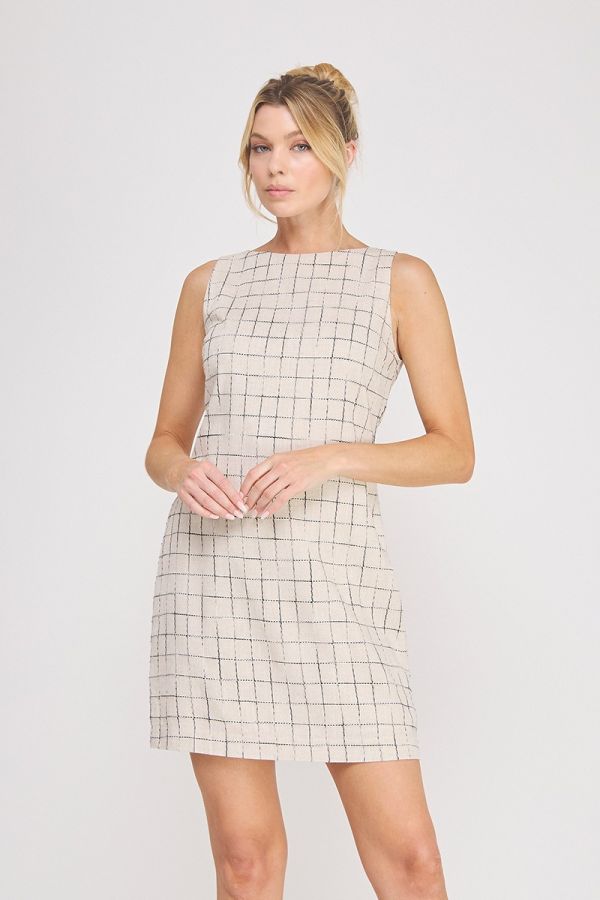 Harbor Check Shift Dress