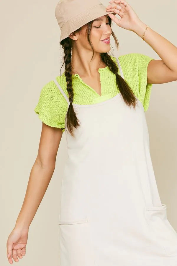 Crochet Knit Cap Sleeve Sweater