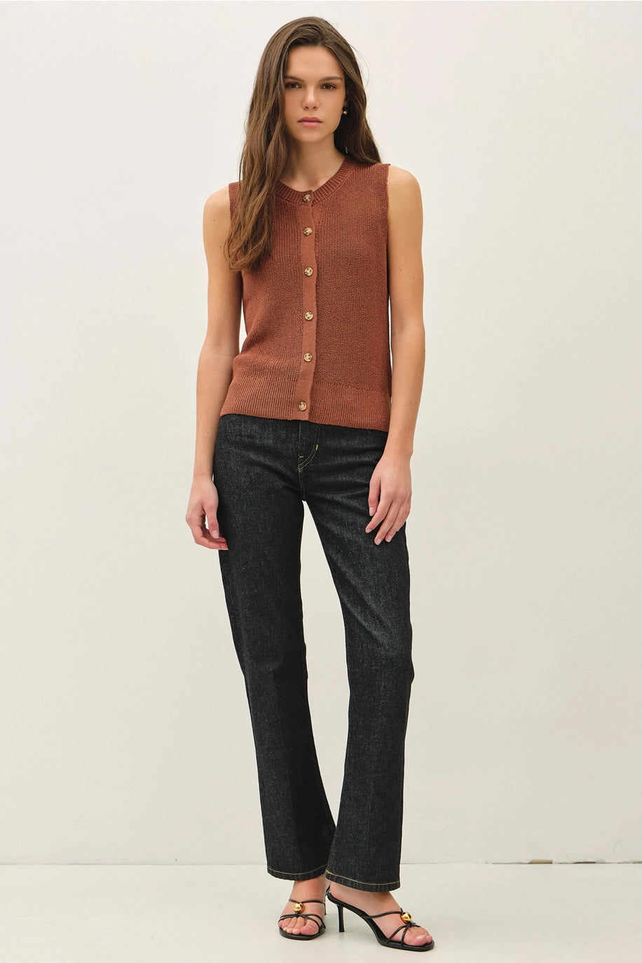Light Weight Button Up Sweater Vest