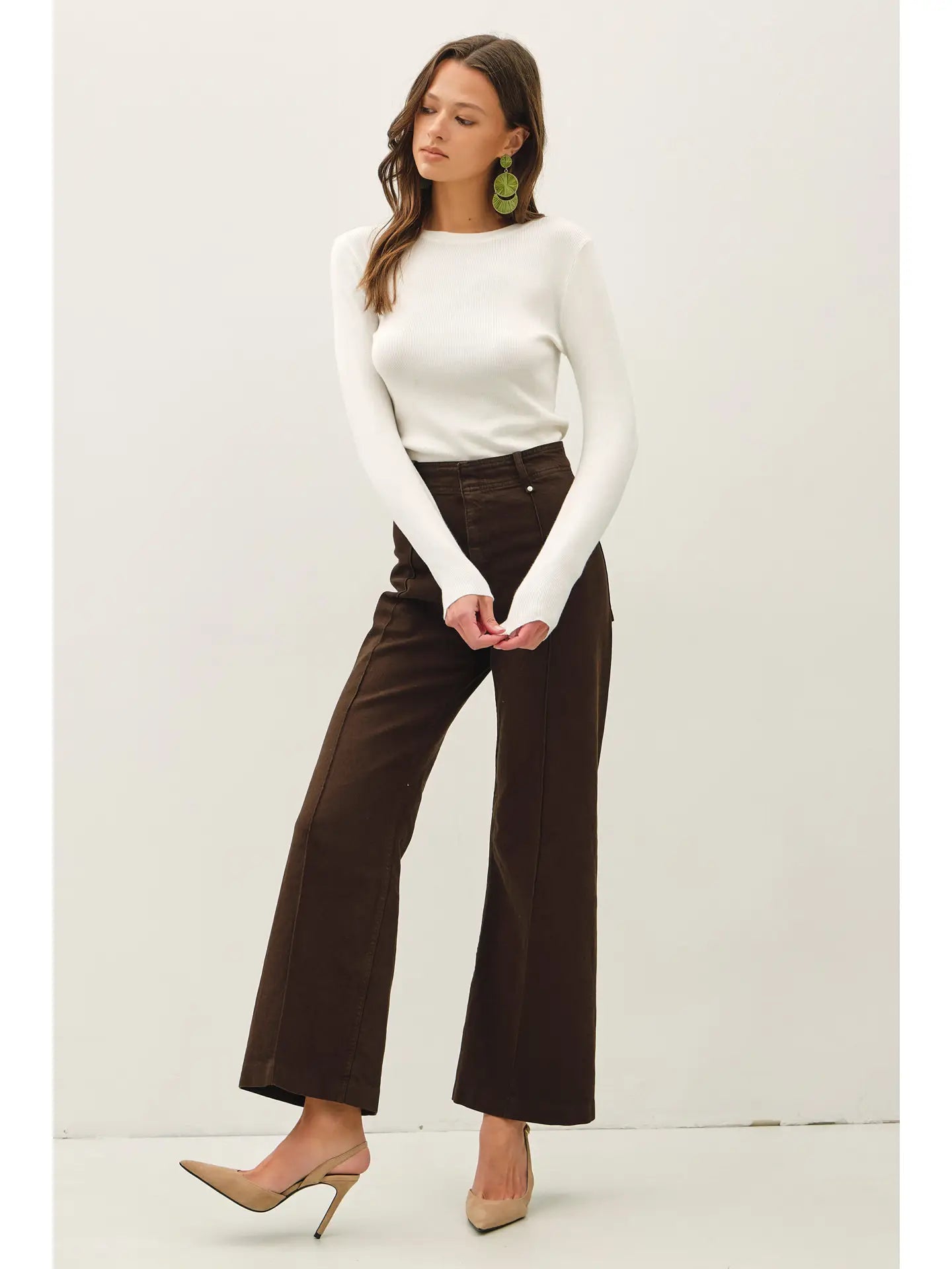 Basic Pullover Solid Rib Knit