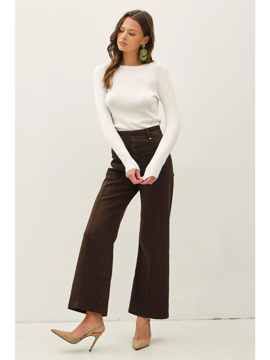 Basic Pullover Solid Rib Knit