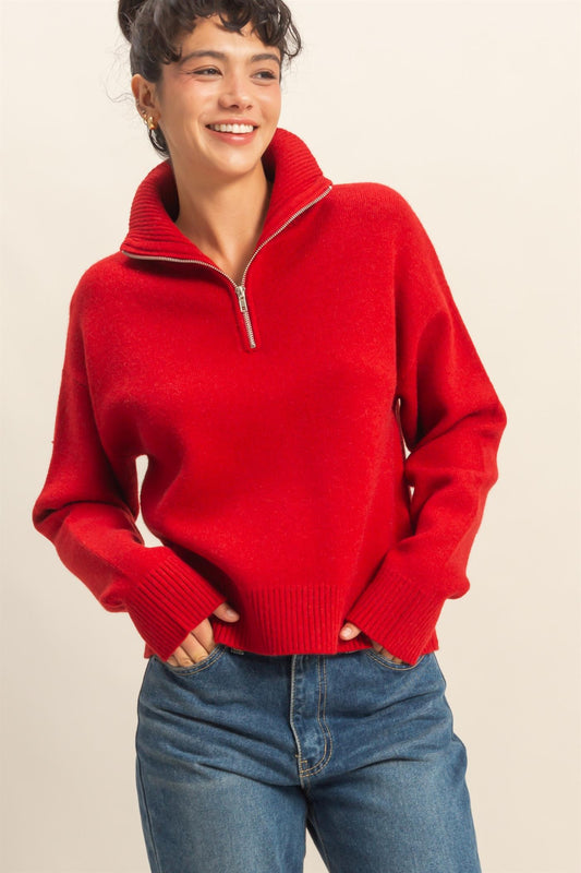 Half Zip Classic Sweater
