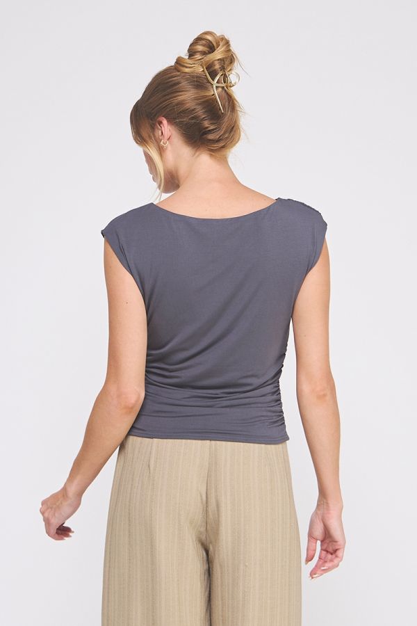 Soft Double Knit Boat Neck Tank