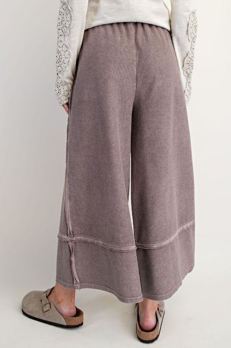 Mineral Washed Terry Knit Palazzo Pants