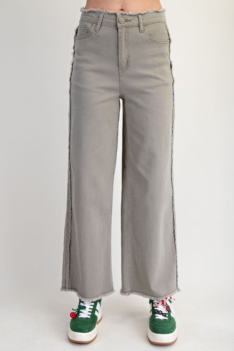 Self Fray Washed Stretch Twill Pants