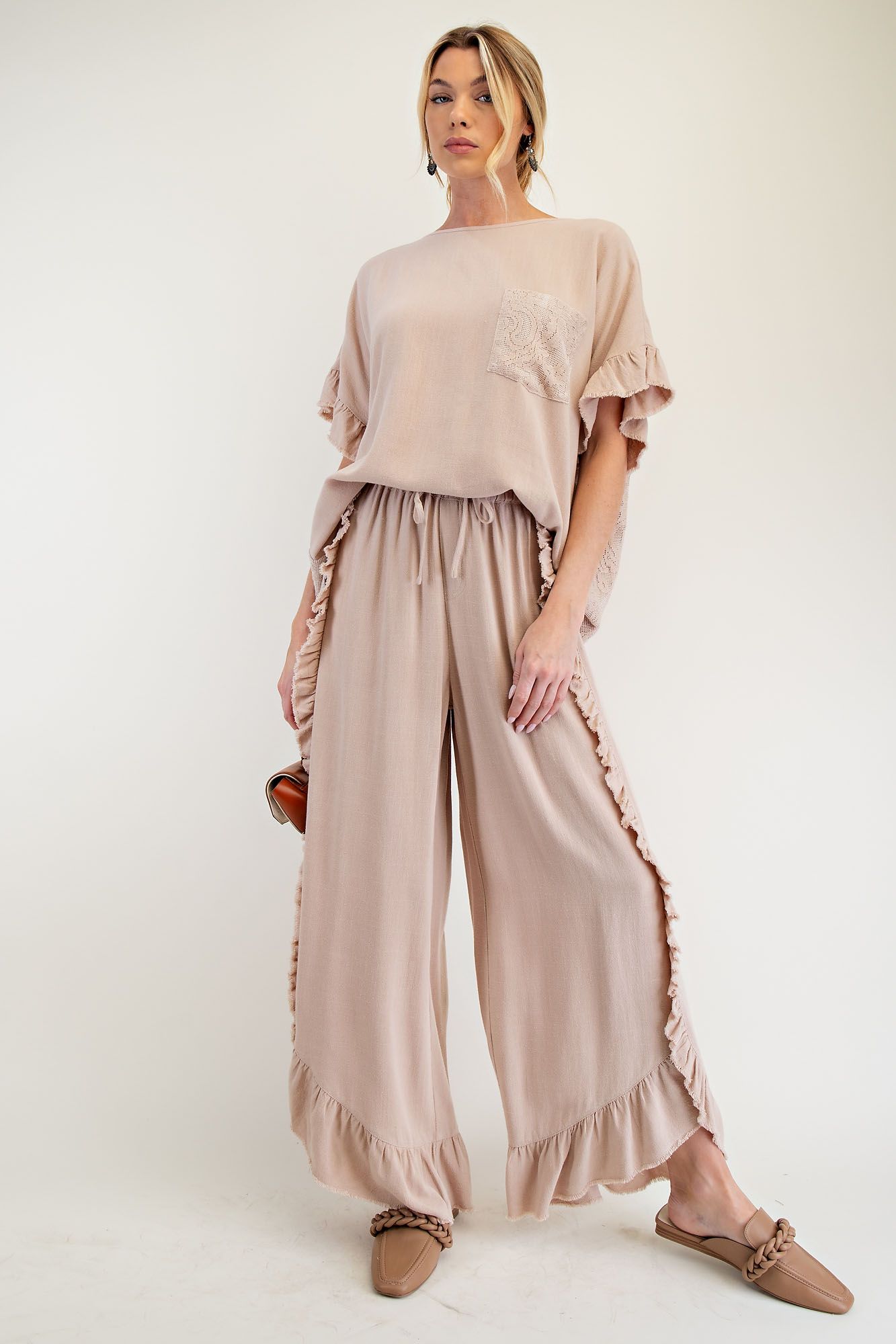 Mineral Washed Palazzo Pants
