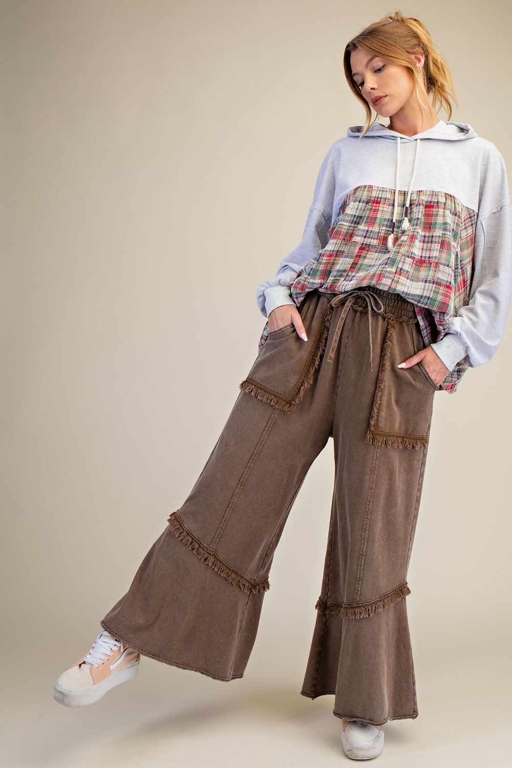 Wide Leg Mineral Washed Terry Pants