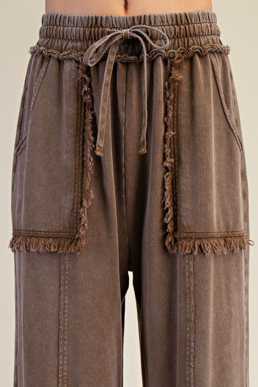 Wide Leg Mineral Washed Terry Pants
